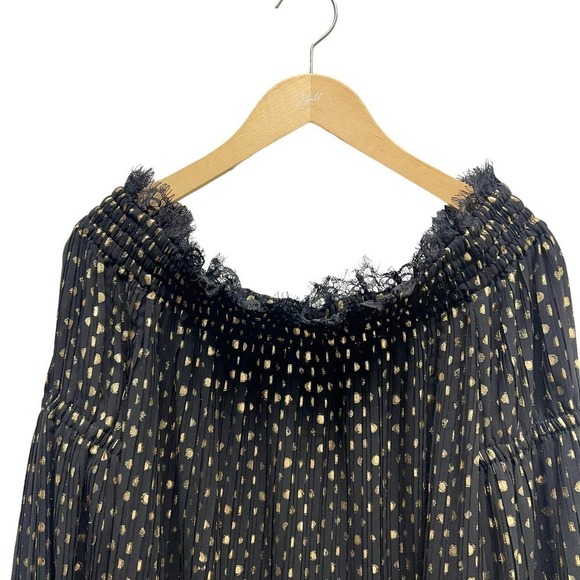 THE KOOPLES Moonlight Golden Dots Off Shoulder Top - Picture 3 of 8